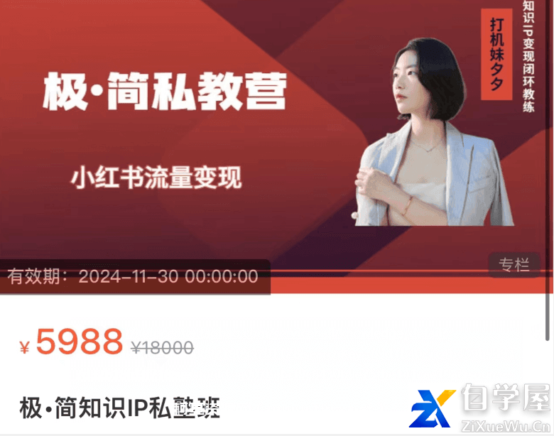 极·简知识IP私塾班，小红书流量变现价值5988元.png